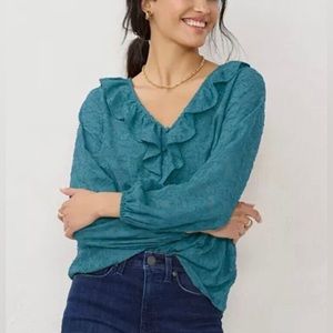 💙 NWT! Lauren Conrad Sheer Burnout Blouse
